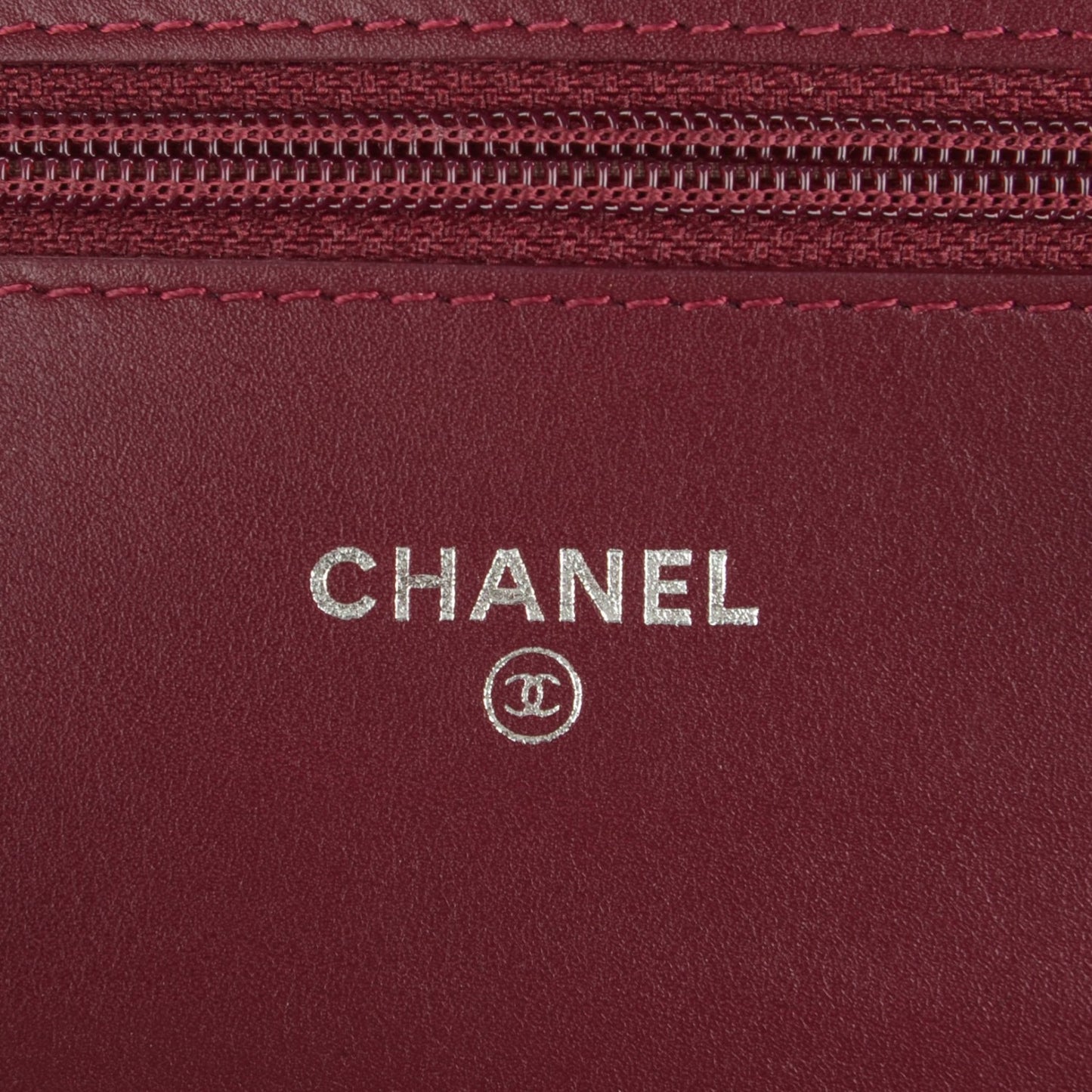 Patent Quilted Brilliant Wallet On Chain WOC Burgundy