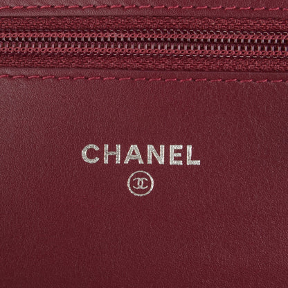 Chanel Patent Quilted Brilliant Wallet On Chain WOC Burgundy 6 of 8