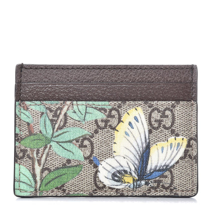 Gucci GG Supreme Monogram Tian Card Holder Beige Multicolor New Acero 1 of 7