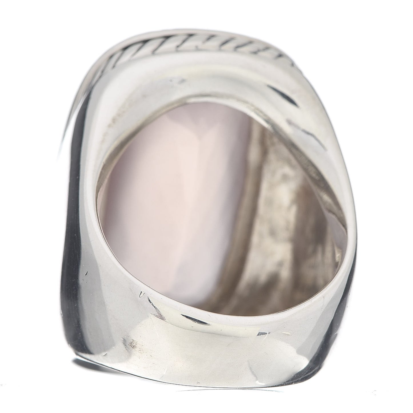 Sterling Silver Diamond Rose Quartz 21mm Albion Statement Ring 52 6