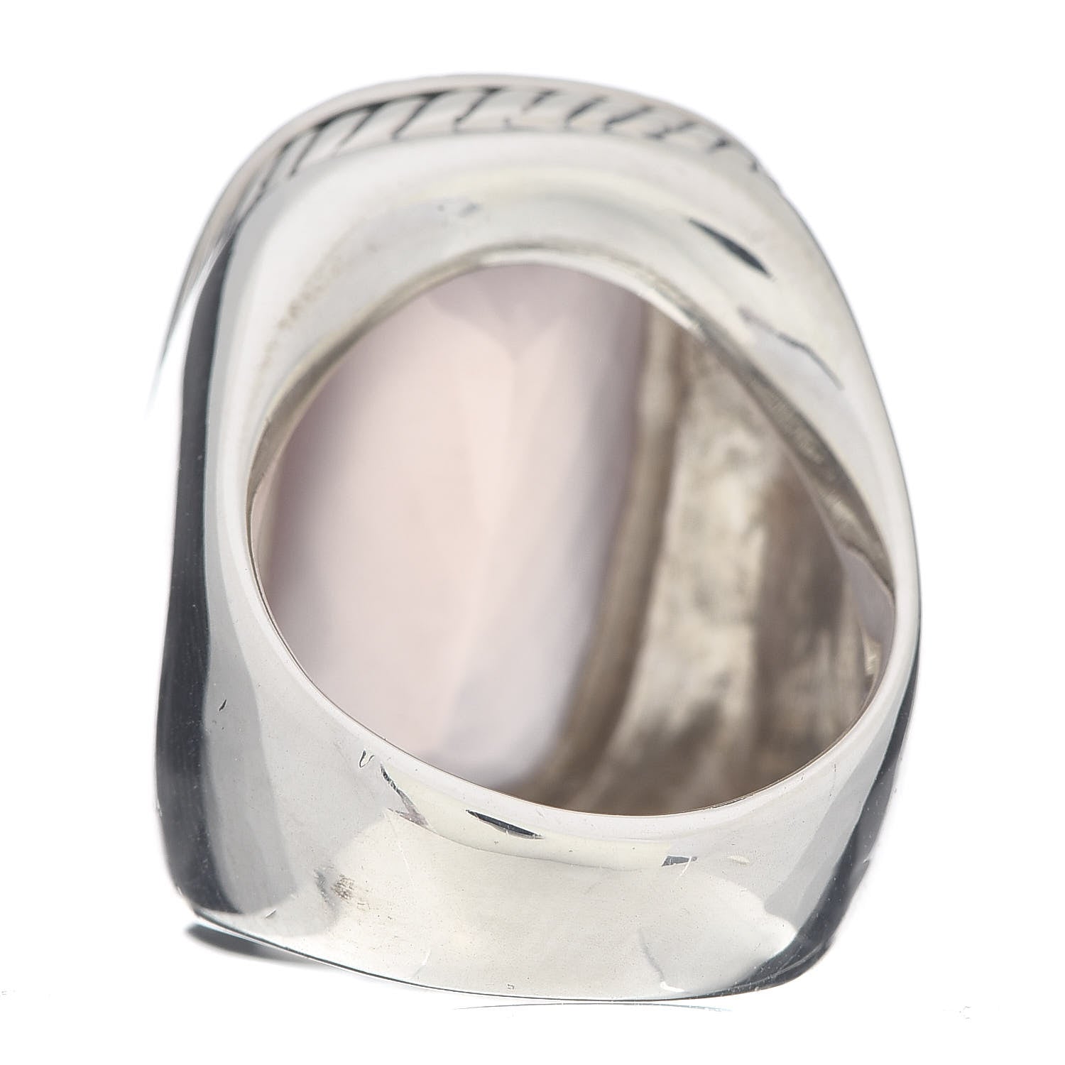 David Yurman Sterling Silver Diamond Rose Quartz 21mm Albion Statement Ring 52 6 4 of 5