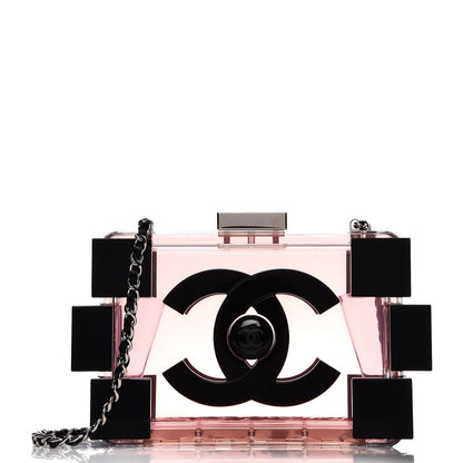 Chanel Plexiglass Boy Brick Lego Clutch Pink Black 1 of 6