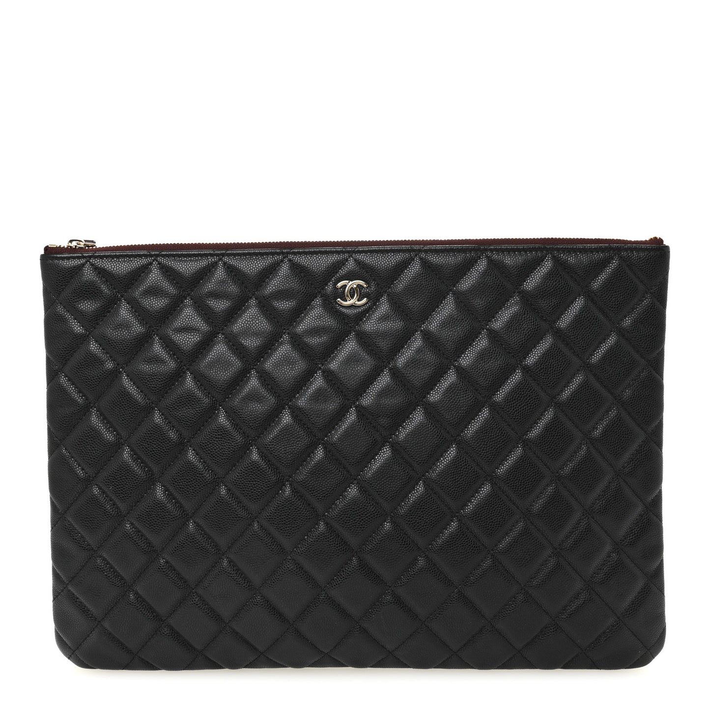 Caviar Quilted Large Cosmetic Case Black