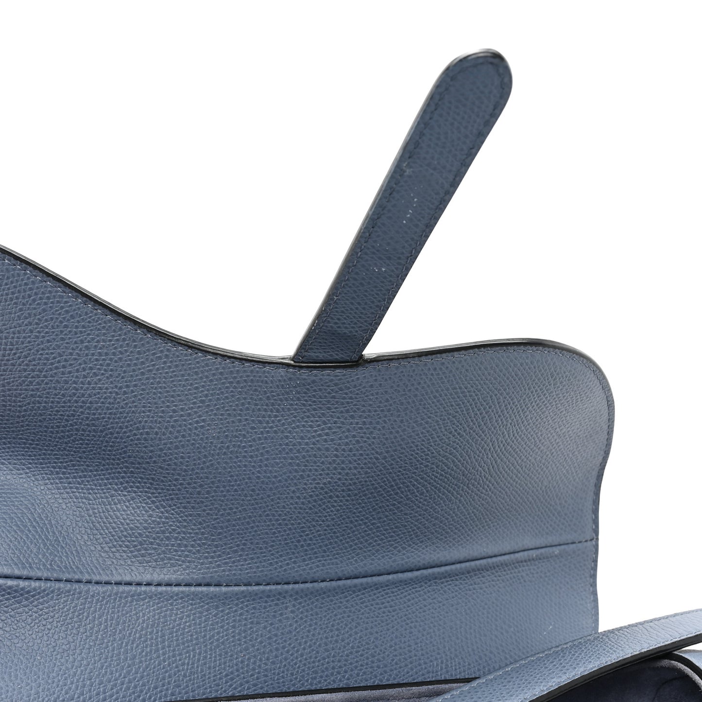 Grained Calfskin Saddle Bag Denim Blue
