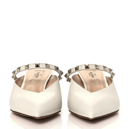 Valentino Garavani Nappa Rockstud Hype Low Heel Mules 39 Ivory 2 of 9