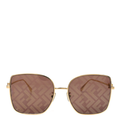 Fendi Metal Baguette Square Sunglasses FE40013U Gold Brown 2 of 6