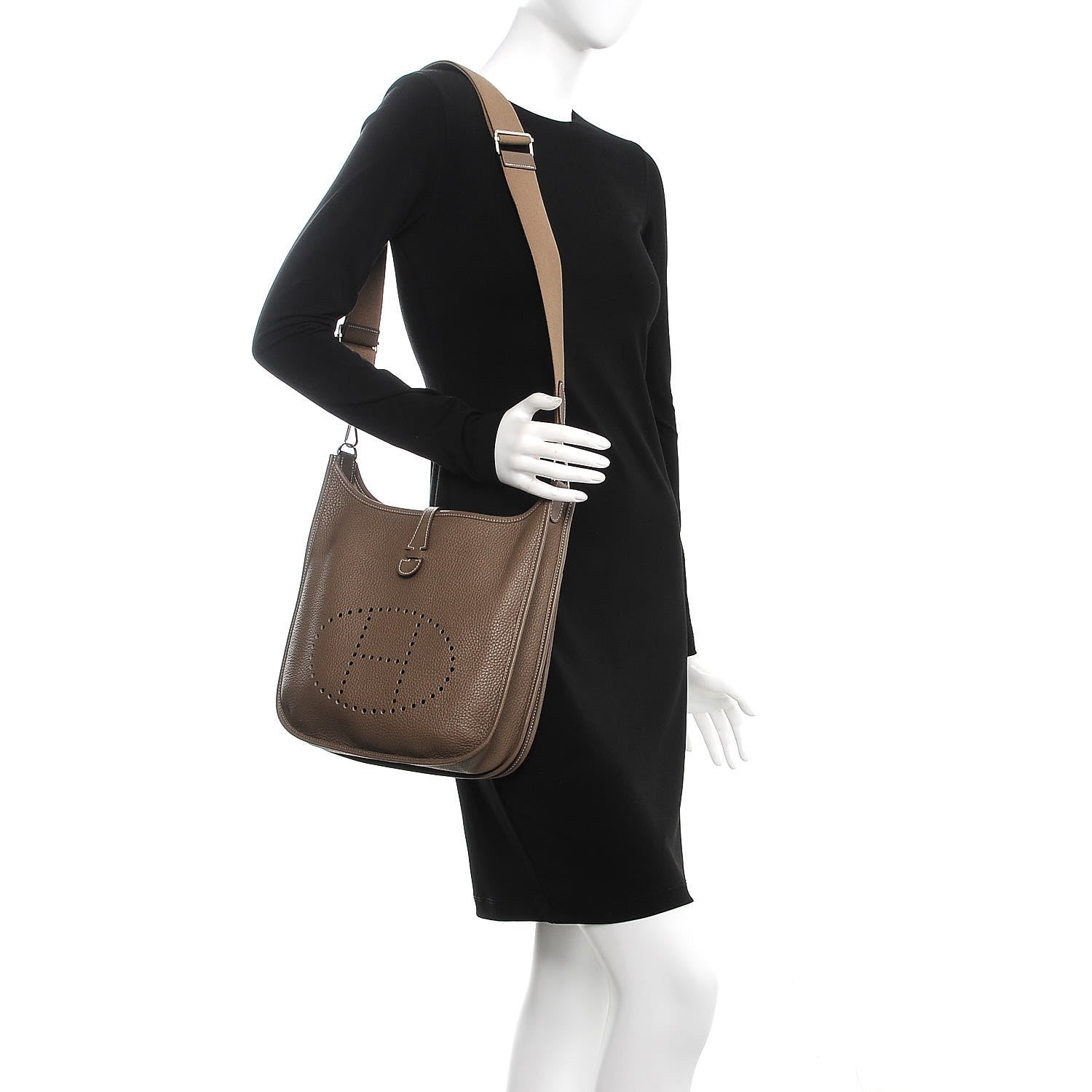 Hermes Taurillon Clemence Evelyne III PM Etoupe 2 of 14