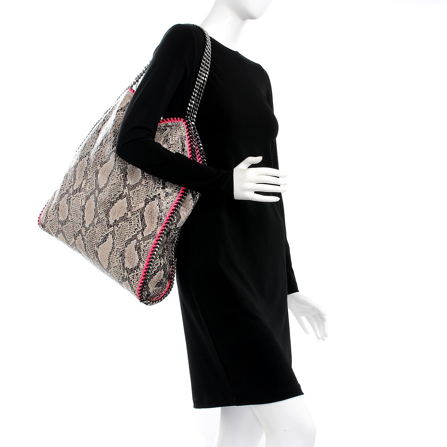 Stella McCartney Eco Python Big Falabella Tote Grey 2 of 8