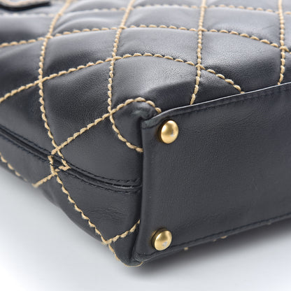 Chanel Calfskin Contrast Stitch Surpique Tote Black 11 of 12