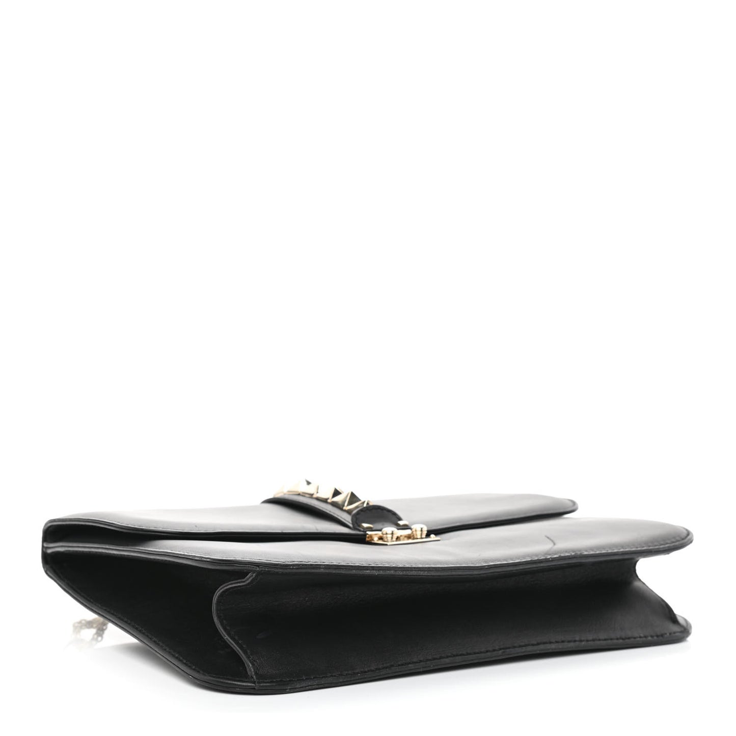 Vitello Medium Glam Lock Rockstud Flap Black
