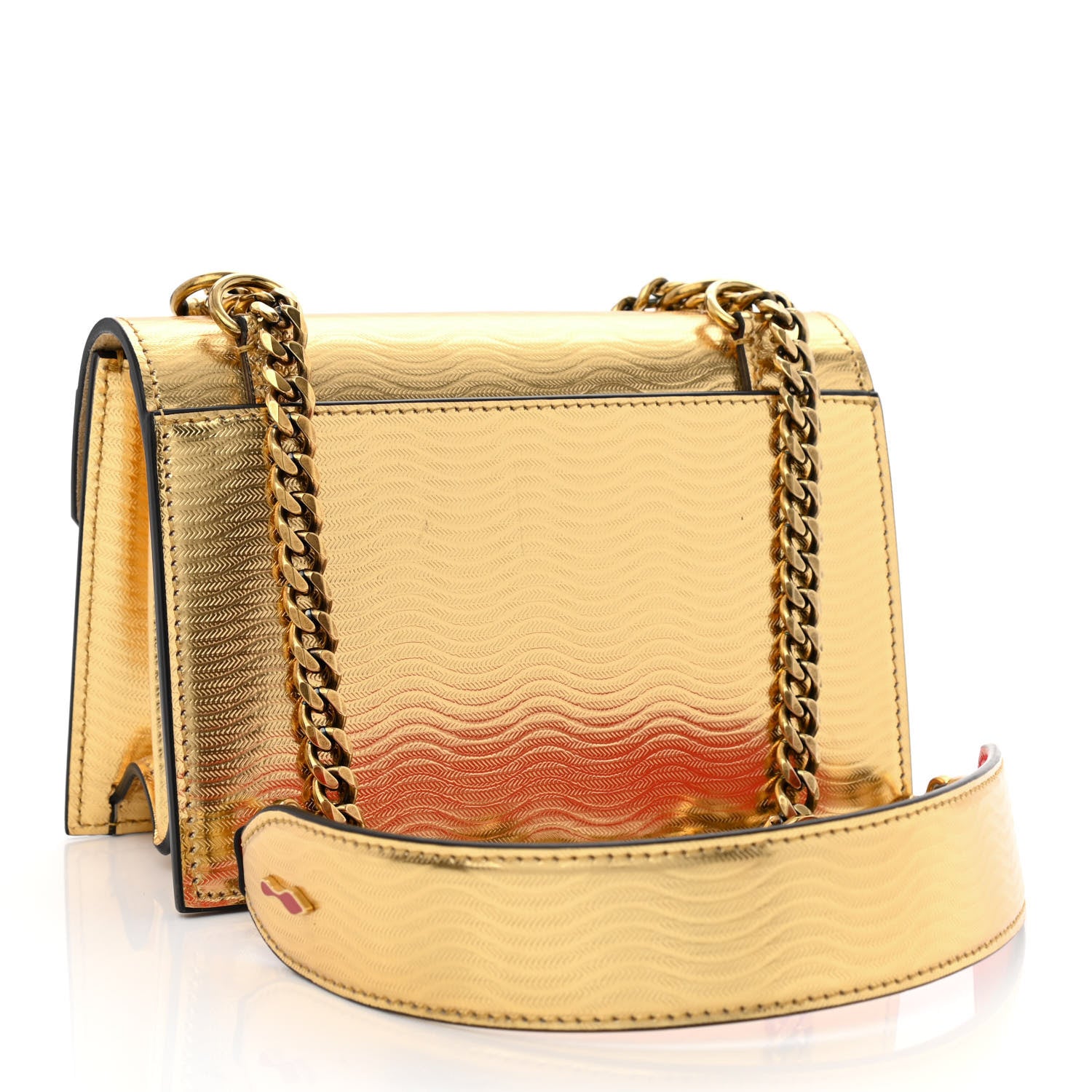 Christian Louboutin Metallic Calfskin Mini Elisa Shoulder Bag Gold 3 of 10