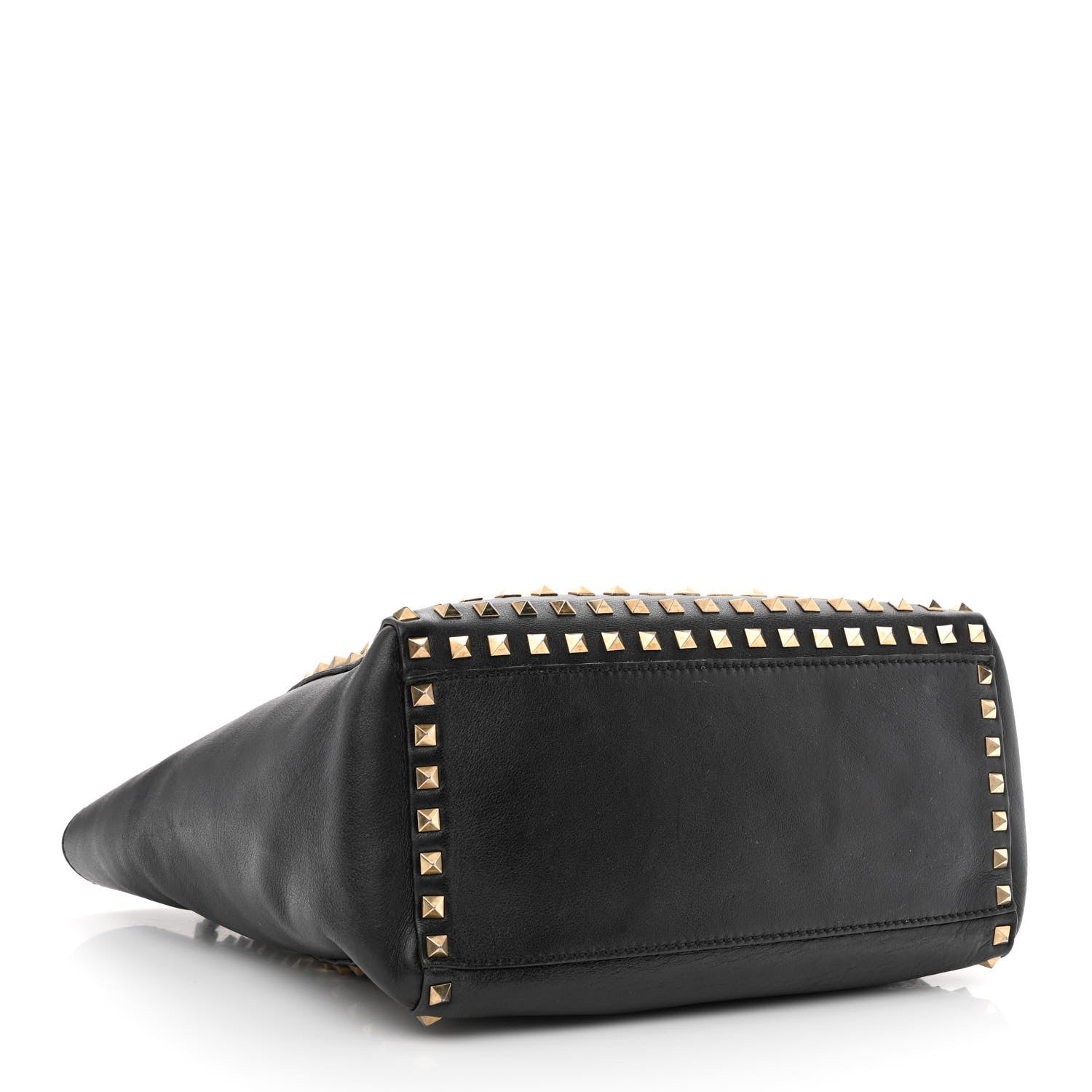 Valentino Garavani Calfskin Small Rockstud All Over Double Handle Tote Black 4 of 14