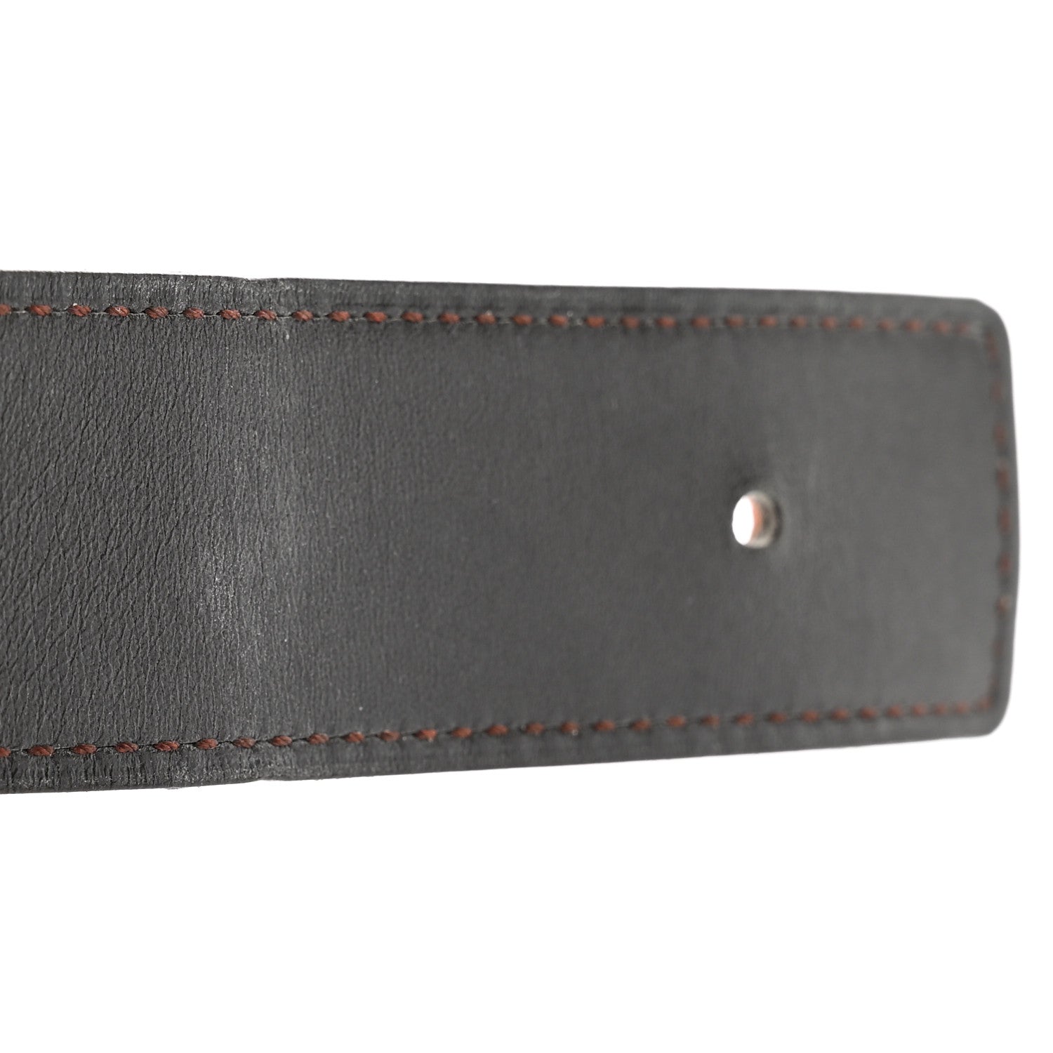 Hermes Box Togo 32mm Guilloche H Belt 85 Chocolate Orange 6 of 7