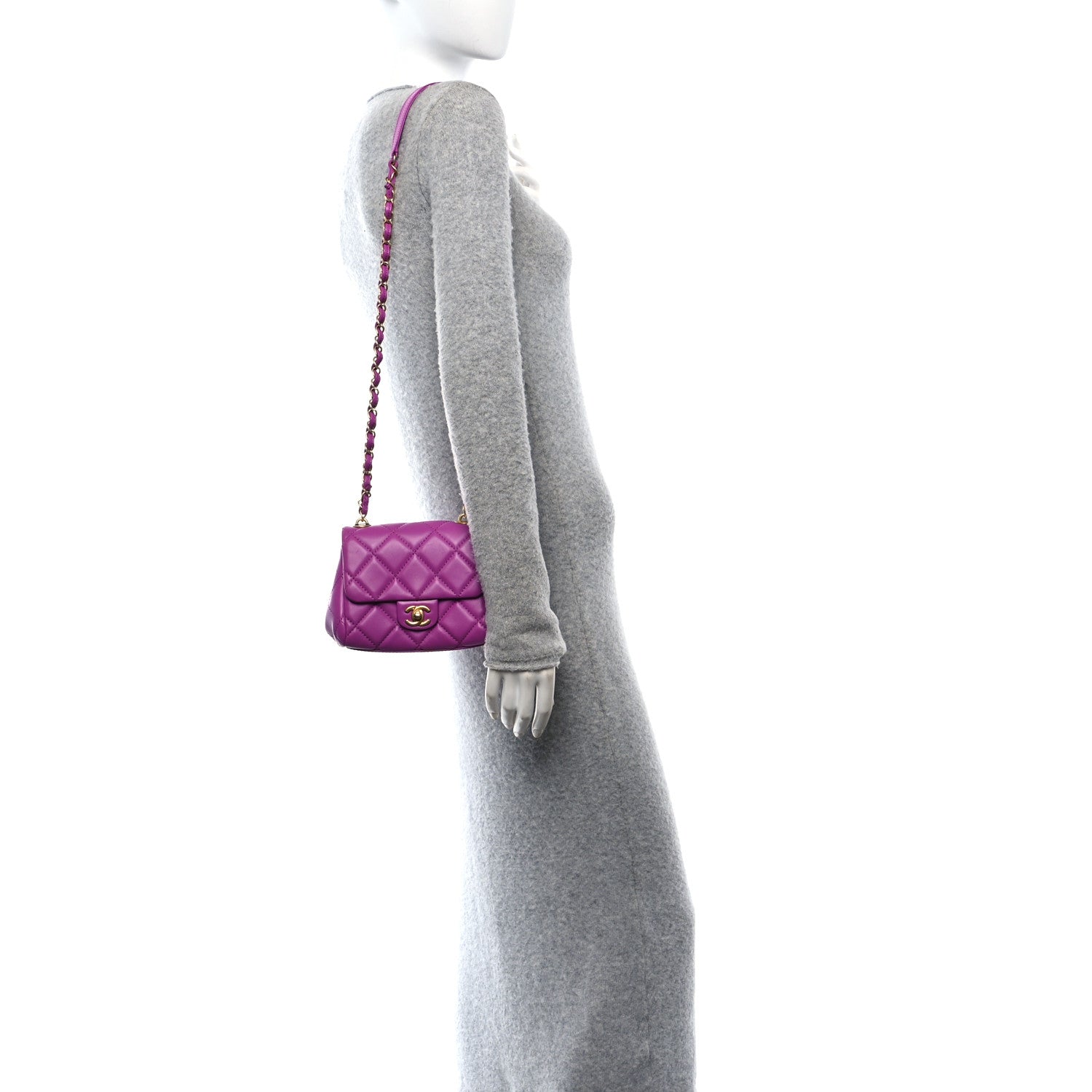 Chanel Lambskin Quilted Mini Flap Purple 2 of 11