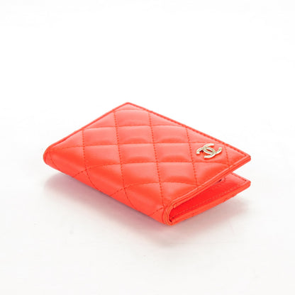 Chanel Lambskin Quilted CC Card Holder Wallet Red 4 of 7