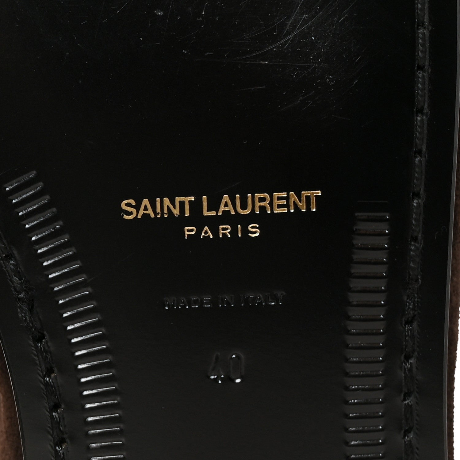 Saint Laurent Suede Le Loafer 15 Penny Slippers 40 Dark Chocolate 9 of 10
