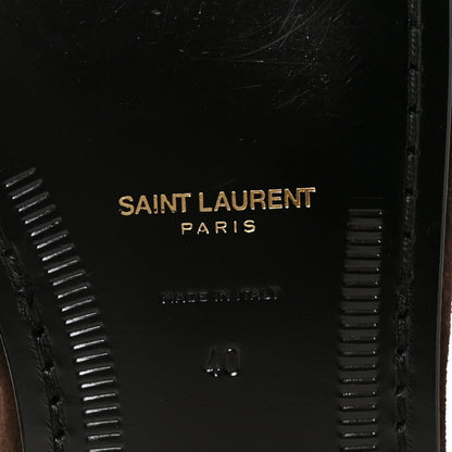 Saint Laurent Suede Le Loafer 15 Penny Slippers 40 Dark Chocolate 9 of 10