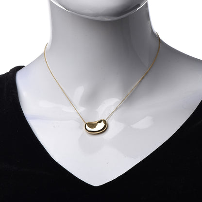 Tiffany 18K Yellow Gold 20mm Elsa Peretti Bean Pendant Necklace 2 of 7