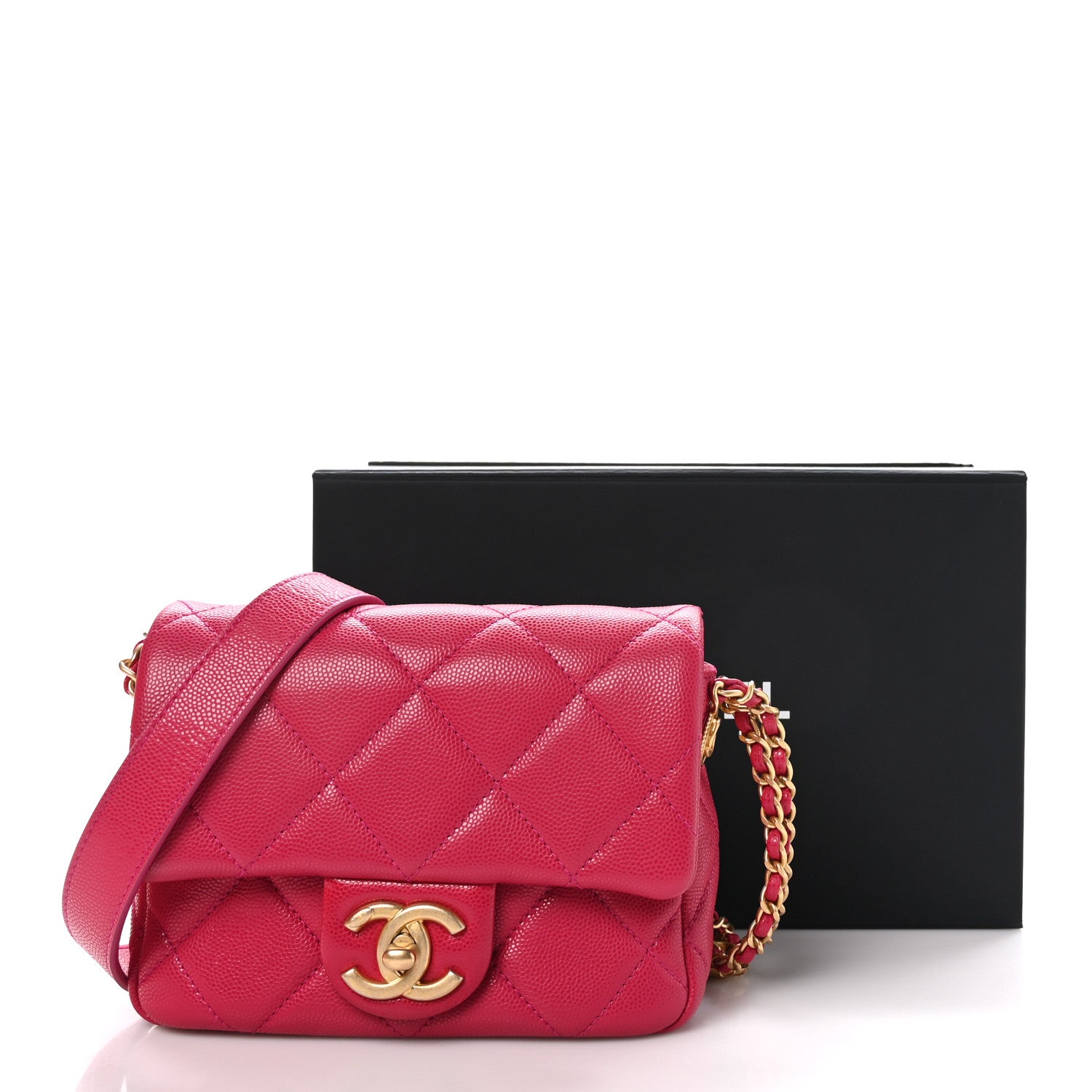 Chanel Caviar Quilted Mini Twist Your Buttons Flap Fuchsia 11 of 11