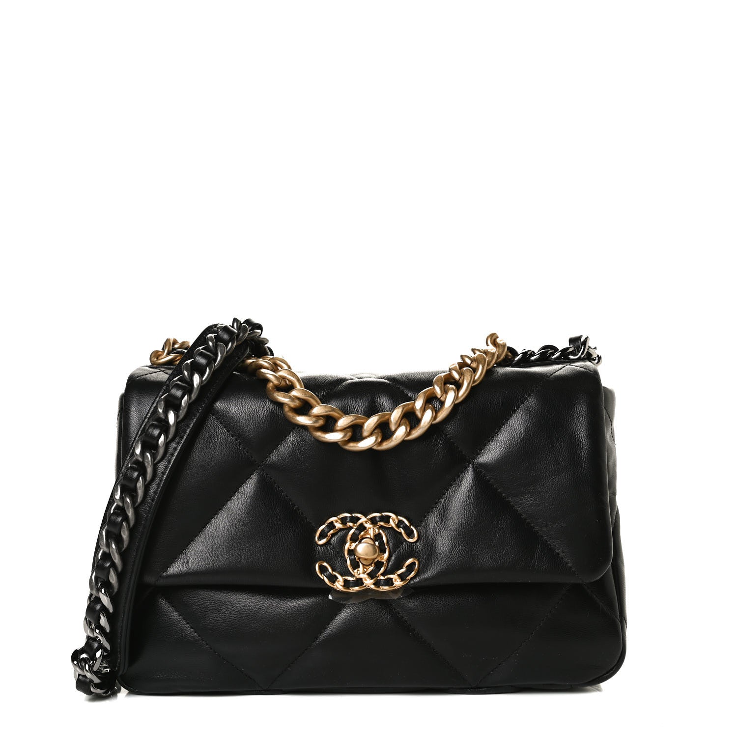 Chanel Goatskin Quilted Medium Chanel 19 Flap Black 1 of 14