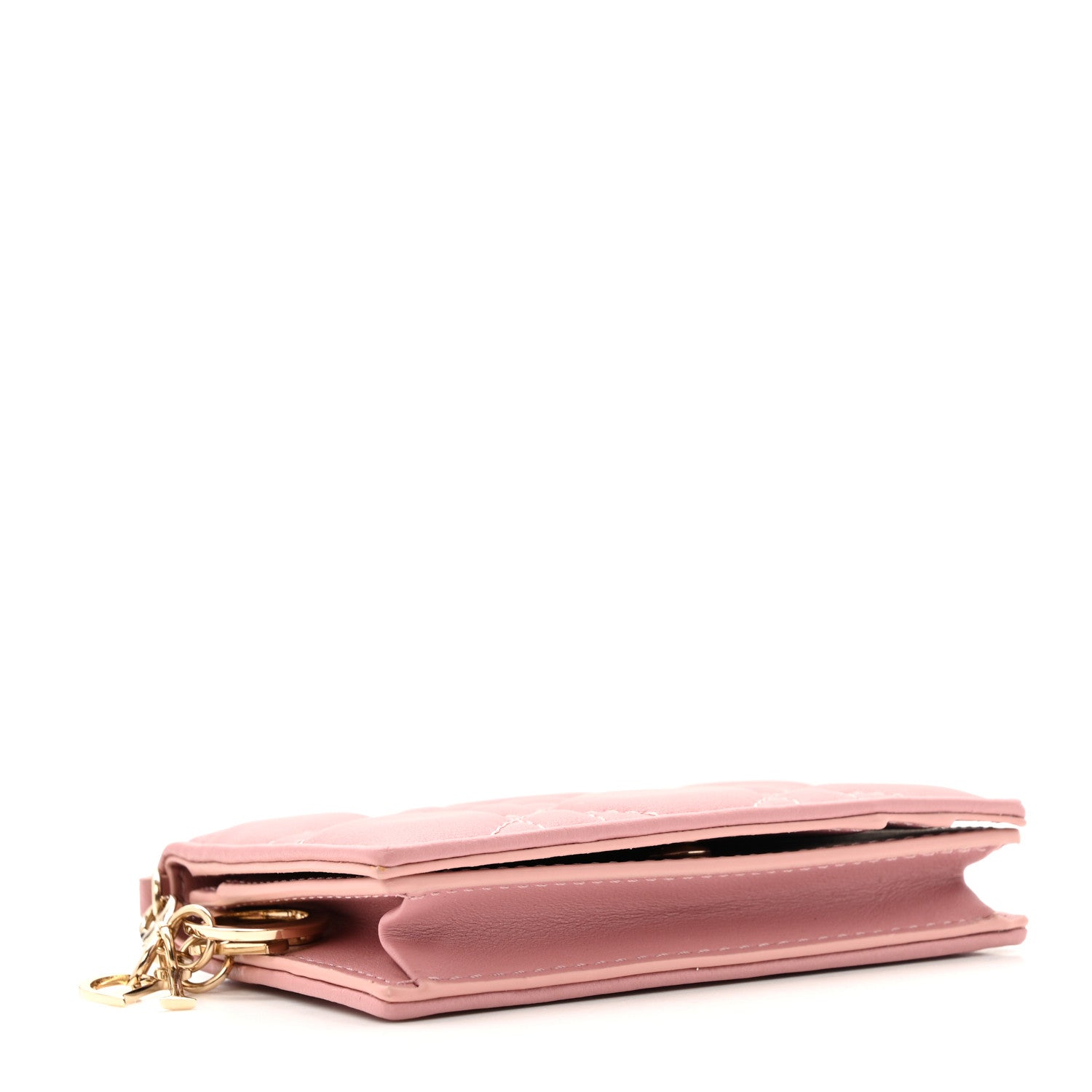 Christian Dior Lambskin Cannage Small Lady Dior Flap Card Holder Powder Pink 4 of 8