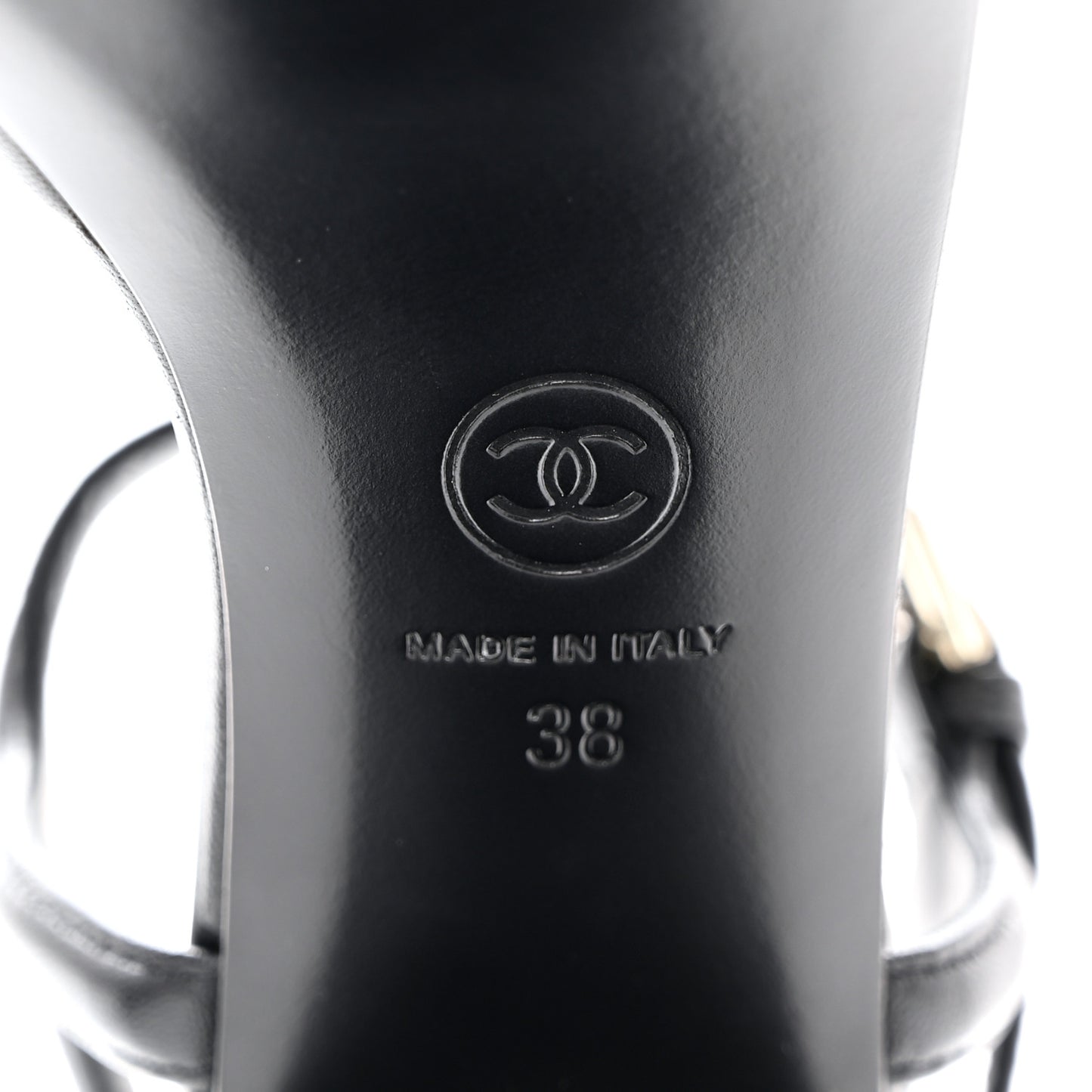 Lambskin Logo Platform Sandals 38 Black