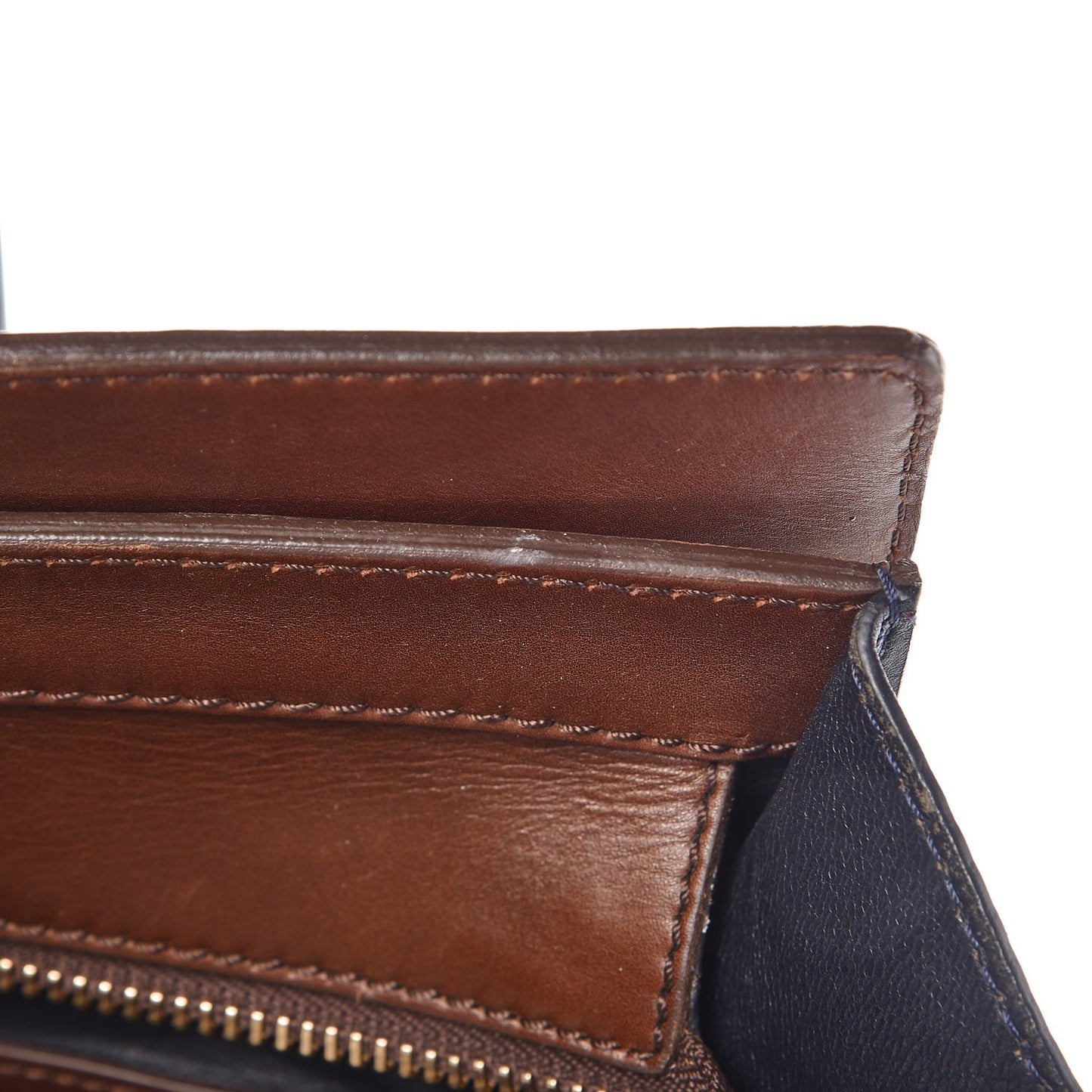 Smooth Calfskin Mini Tri-Color Luggage Navy Blue