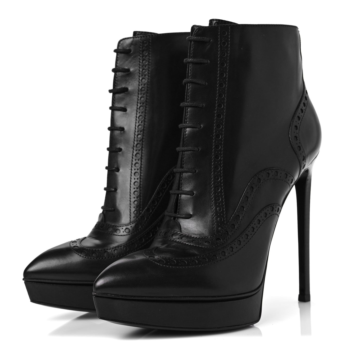 Nappa Tribtoo 105 Lace Up Booties 40 Black