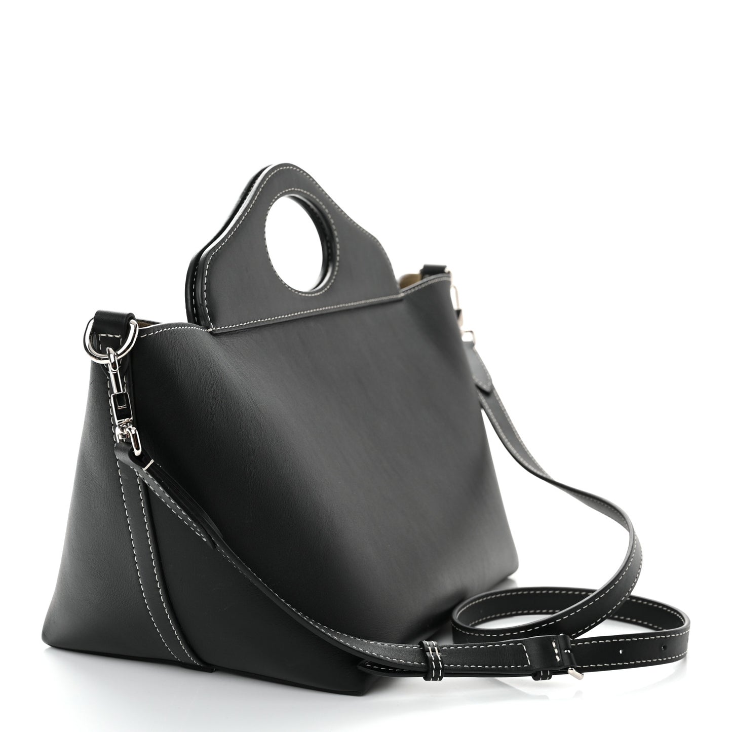 Soft Calfskin Small Pocket Tote Bag Black