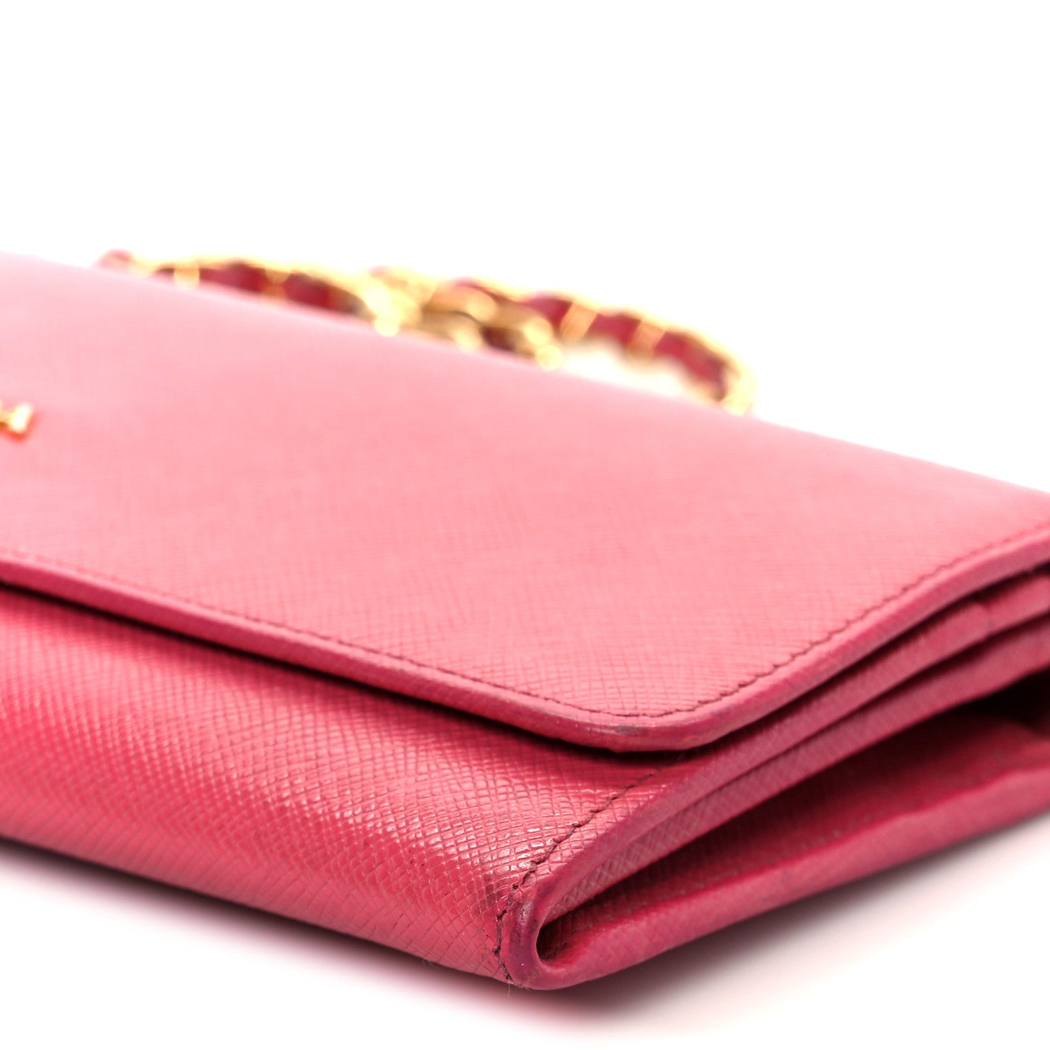 Prada Saffiano Wallet on Chain Peonia 17 of 17