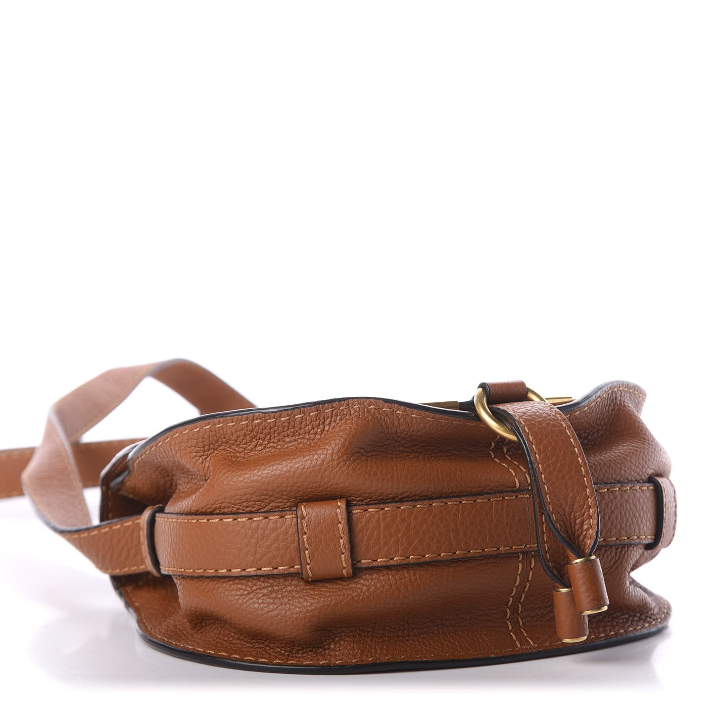 Calfskin Mini Marcie Round Crossbody Bag Tan