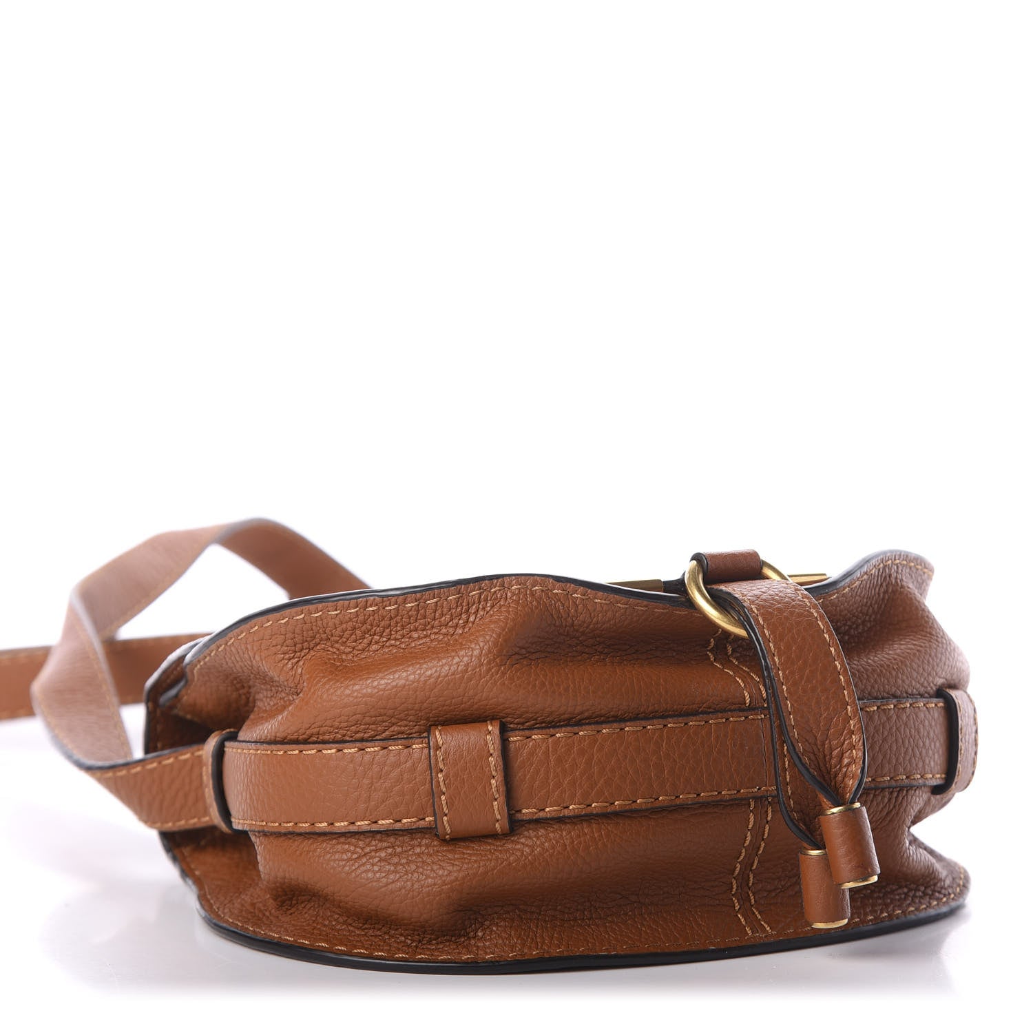 Chloe Calfskin Mini Marcie Round Crossbody Bag Tan 4 of 10