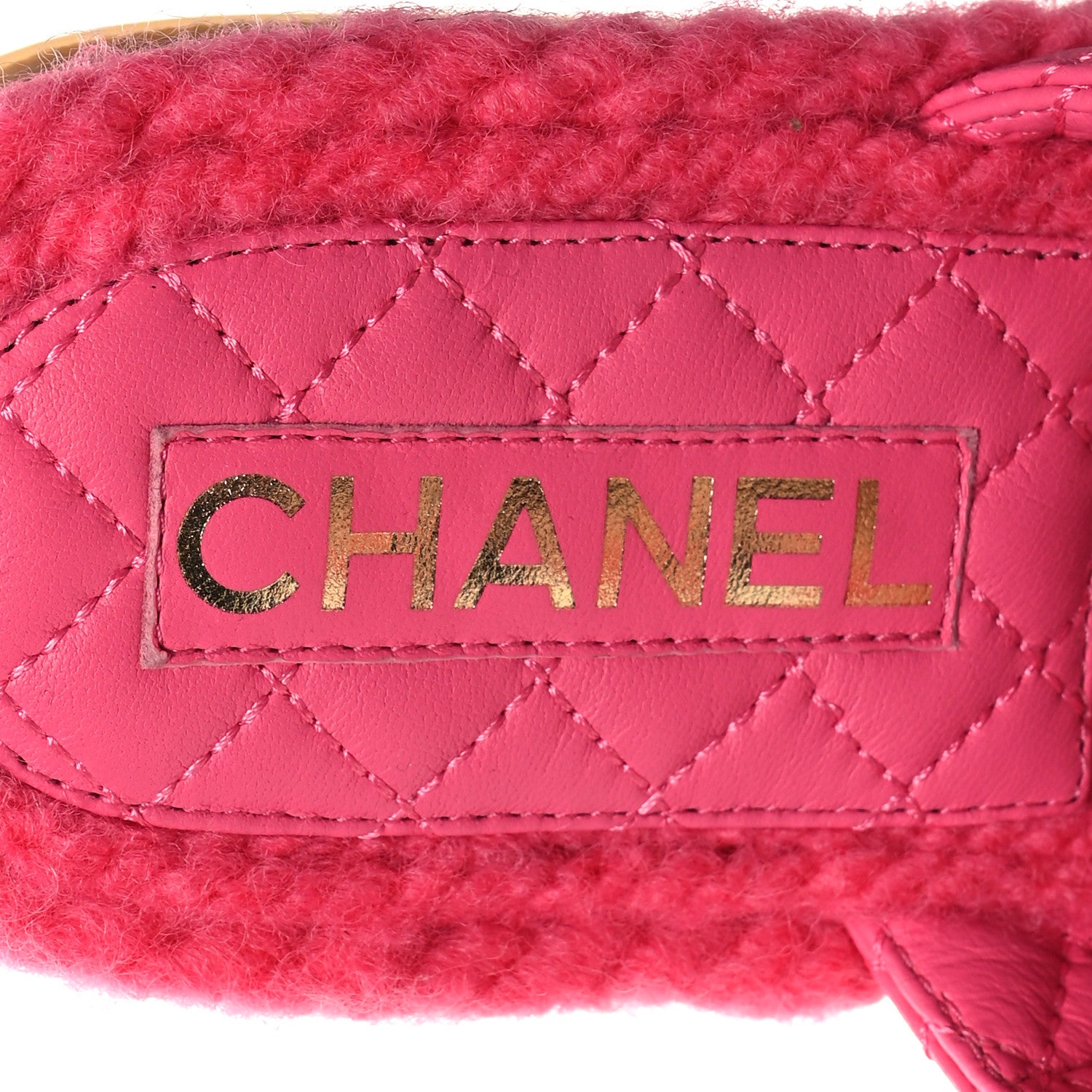 Chanel Cord Lambskin Quilted Logo Sandals 37 Pink 7 of 9