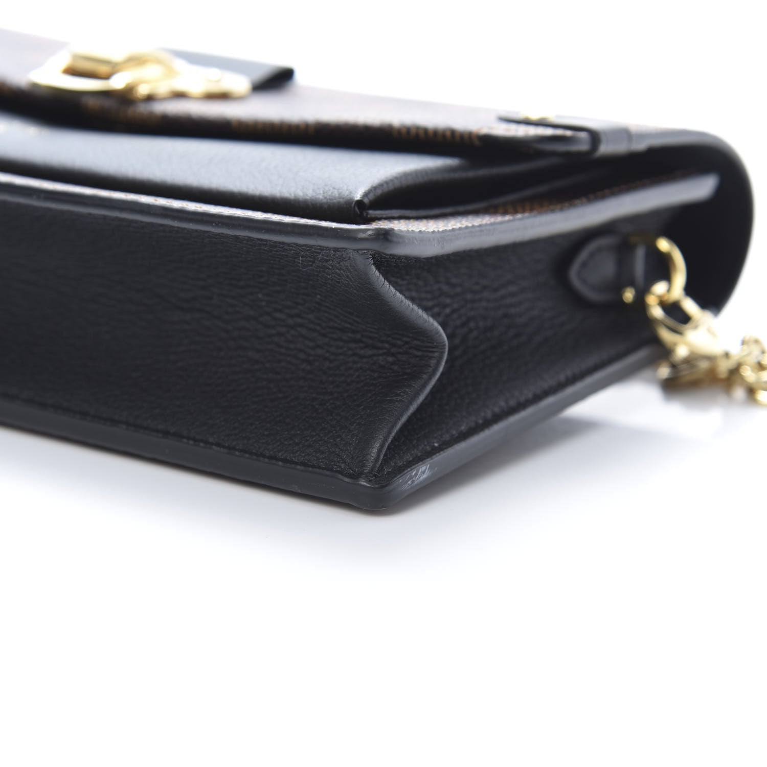 Louis Vuitton Damier Ebene Vavin Chain Wallet Black 10 of 12