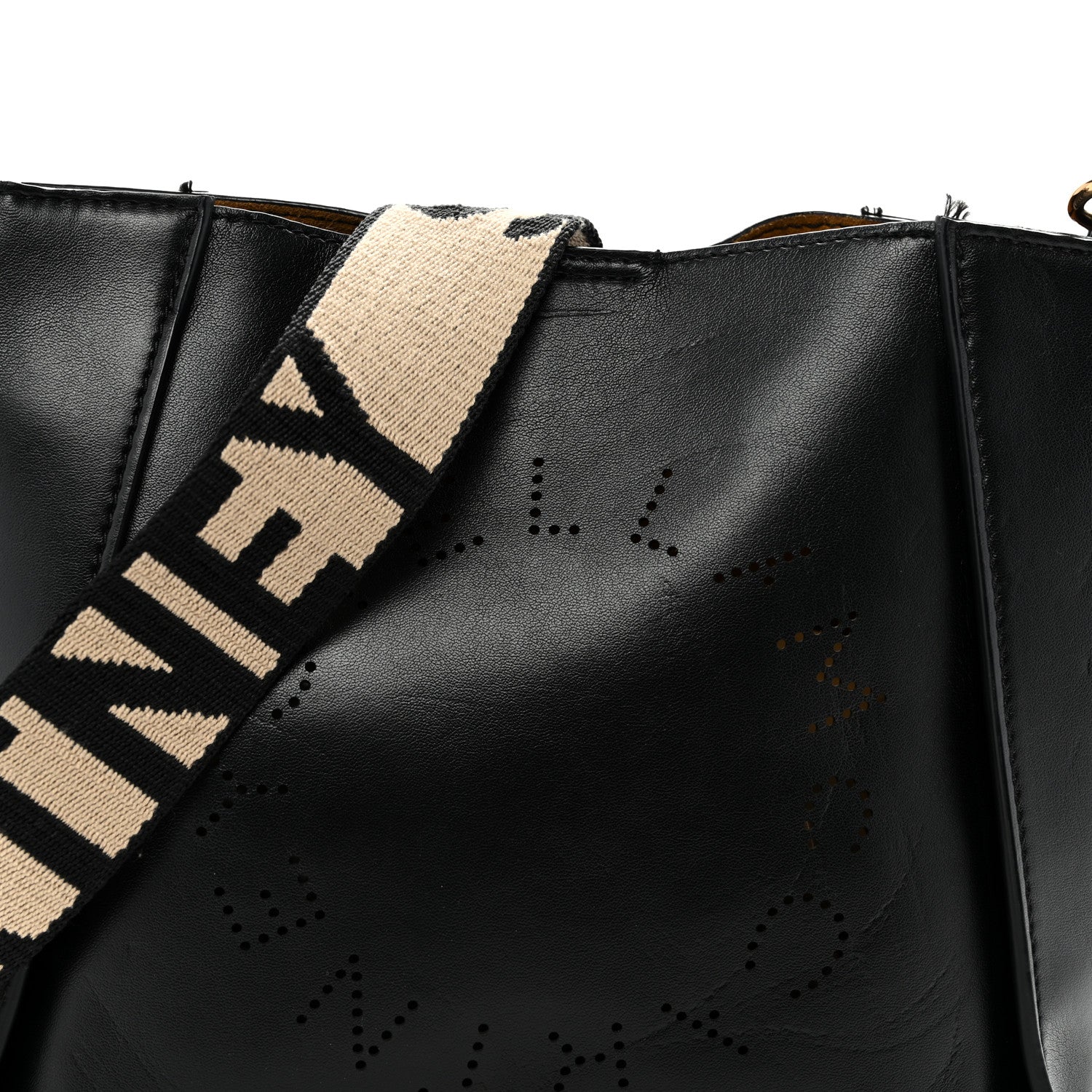 Stella McCartney Eco Alter Nappa Perforated Logo Mini Crossbody Black 8 of 11