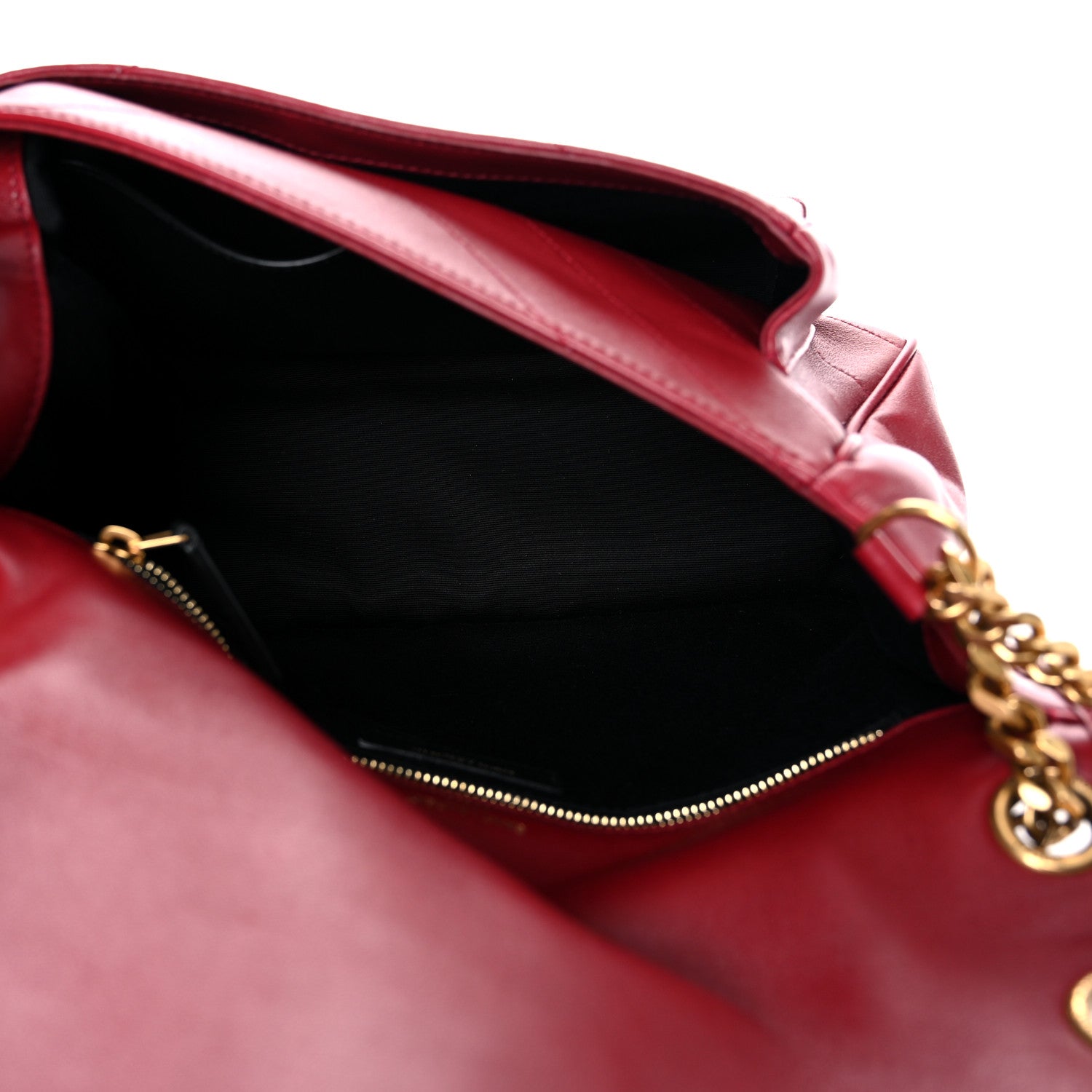 Saint Laurent Lambskin Matelasse Monogram Medium Niki Chain Satchel Red 5 of 11