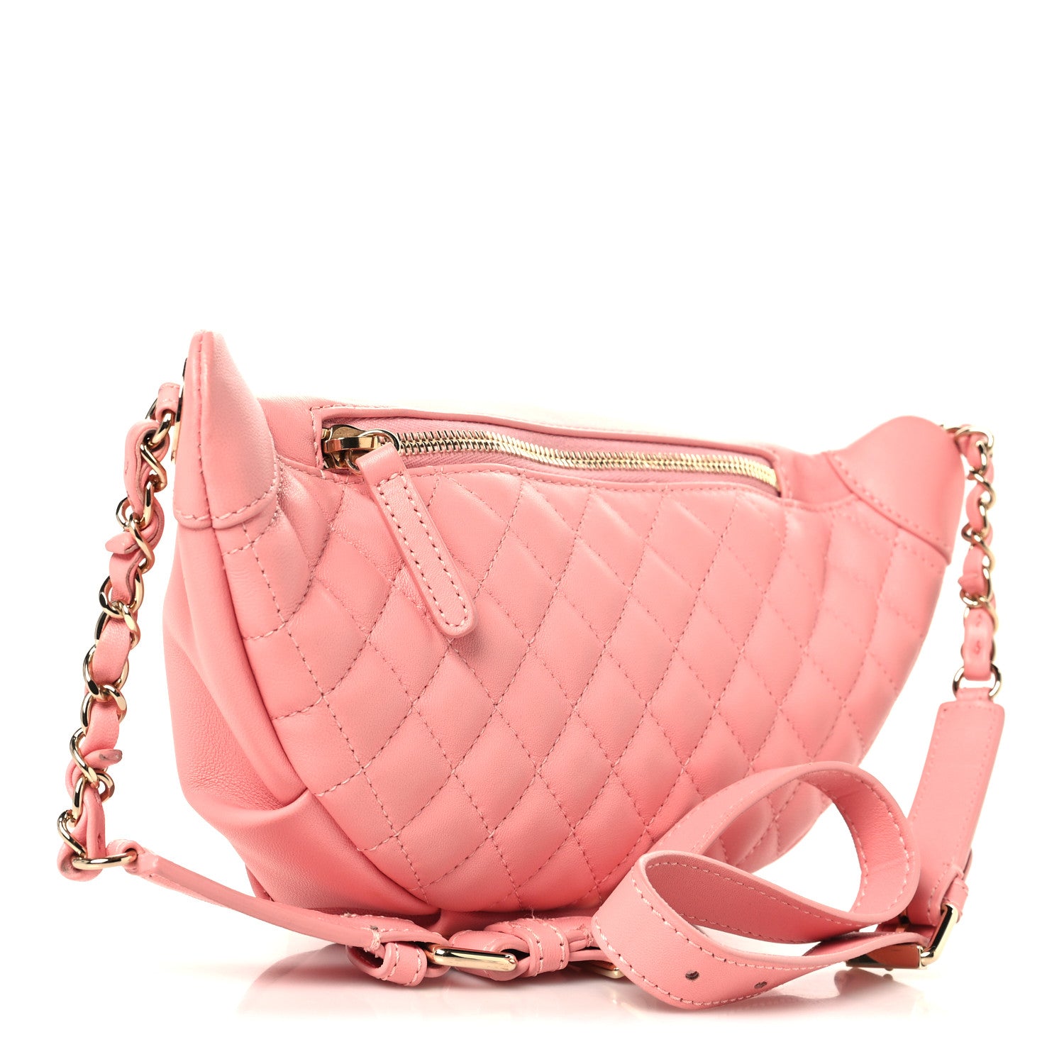 Chanel Lambskin Quilted Bi Waist Bag Fanny Pack Pink 2 of 10