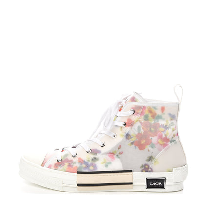 Christian Dior Technical Canvas Flowers Mens B23 High Top Sneakers 47 White 1 of 12