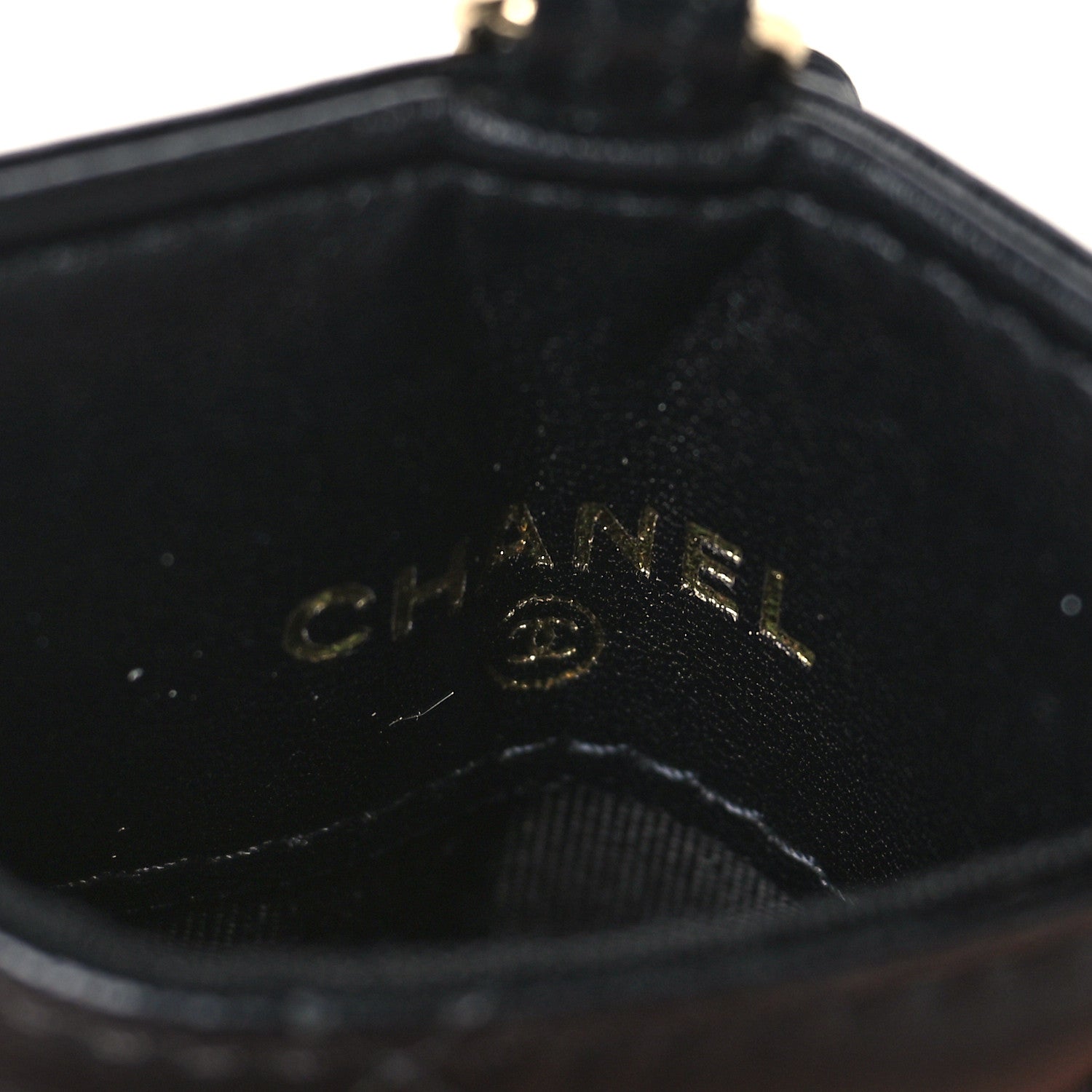 Chanel Lambskin Quilted Camellia Bow Card Holder On Chain Black 5 of 7