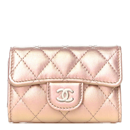 Chanel Iridescent Calfskin Quilted Classic 4 Key Holder Wallet Pink 1 of 13
