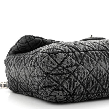 Chanel Denim Quilted Denimpression Flap Grey Black 8 of 9