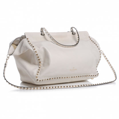 Valentino Garavani Leather Rockstud Tote White 3 of 8