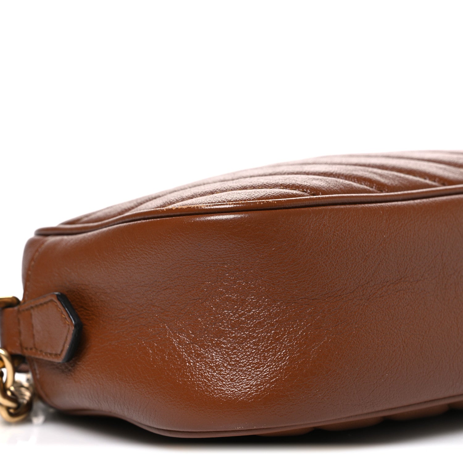 Gucci Glazed Calfskin Matelasse Diagonal Small GG Marmont Chain Shoulder Bag Cuir 9 of 10