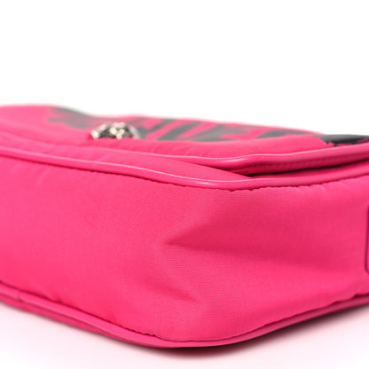 Alexander McQueen Nylon Graffiti Skull Small Crossbody Bag Pink 10 of 13