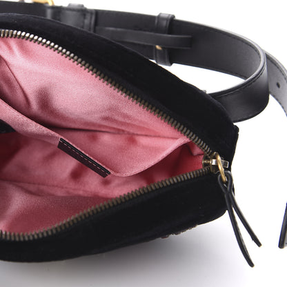 Gucci Velvet Matelasse Crystal Star GG Marmont Belt Bag 65 26 Black 5 of 10