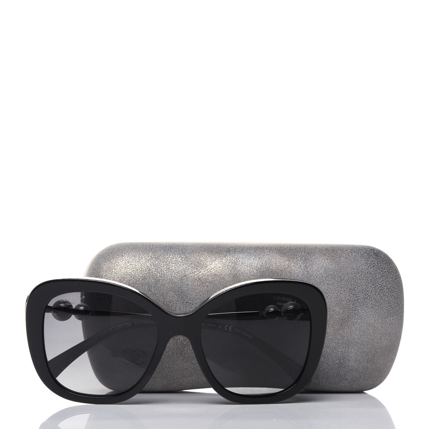 Chanel Acetate Pearl Polarized Sunglasses 5339-H Black 8 of 8
