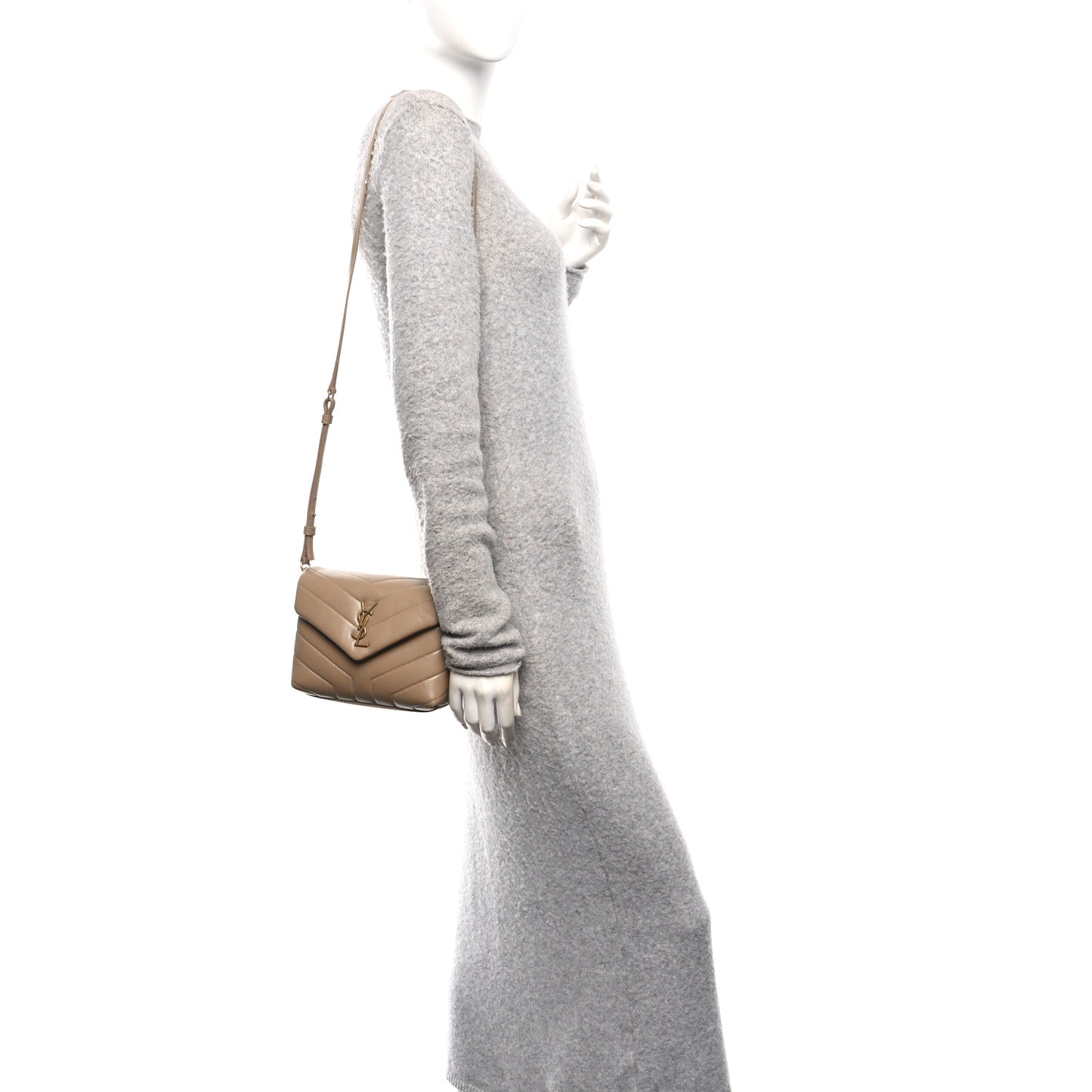 Calfskin Y Quilted Monogram Toy Loulou Crossbody Bag Dark Latte