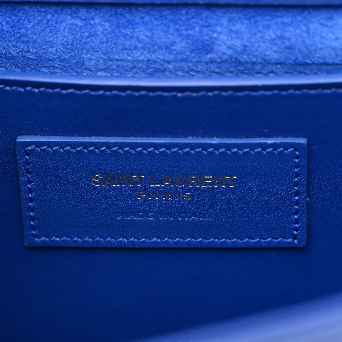 Calfskin Small Classic Monogram Kate Tassel Satchel Royal Blue