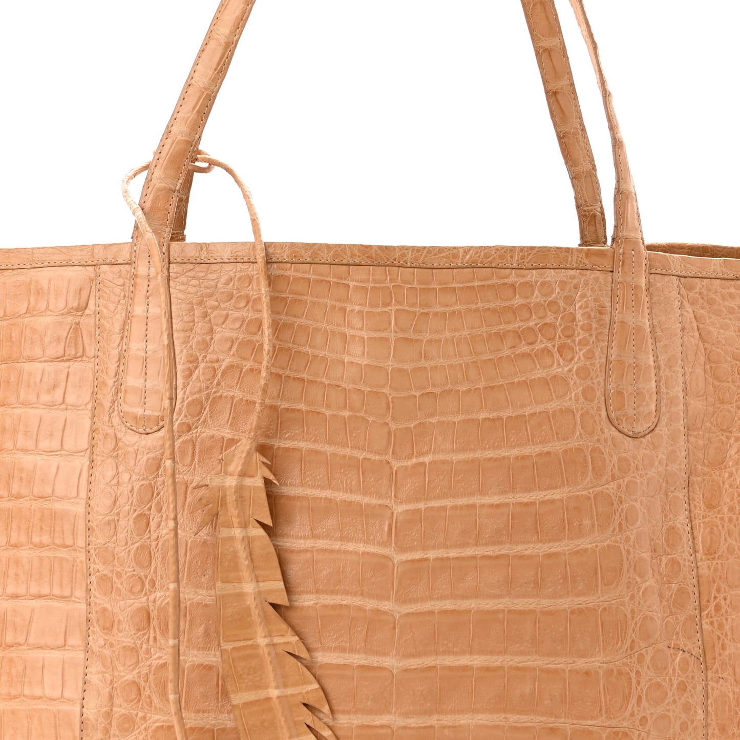 Crocodile Leaf Tote Beige