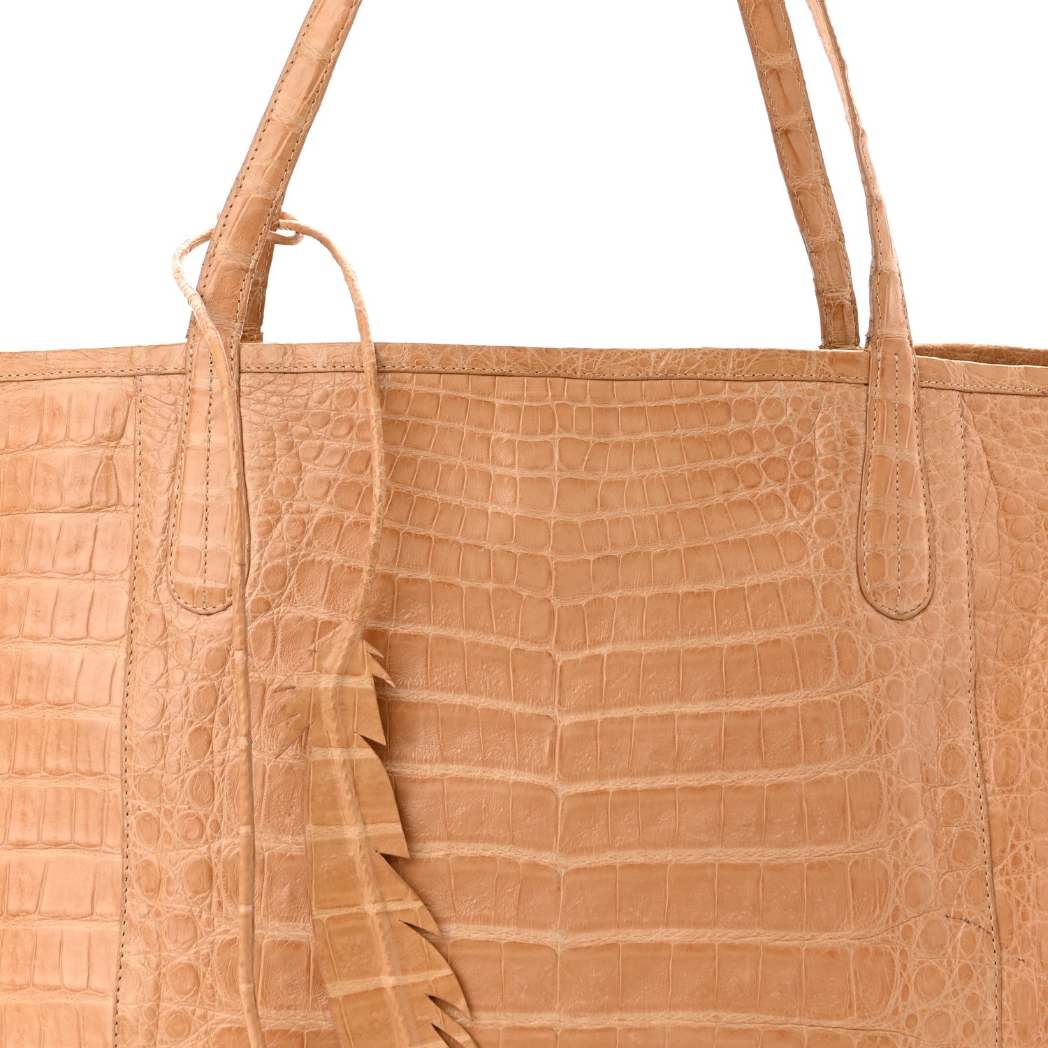 Nancy Gonzalez Crocodile Leaf Tote Beige 7 of 11